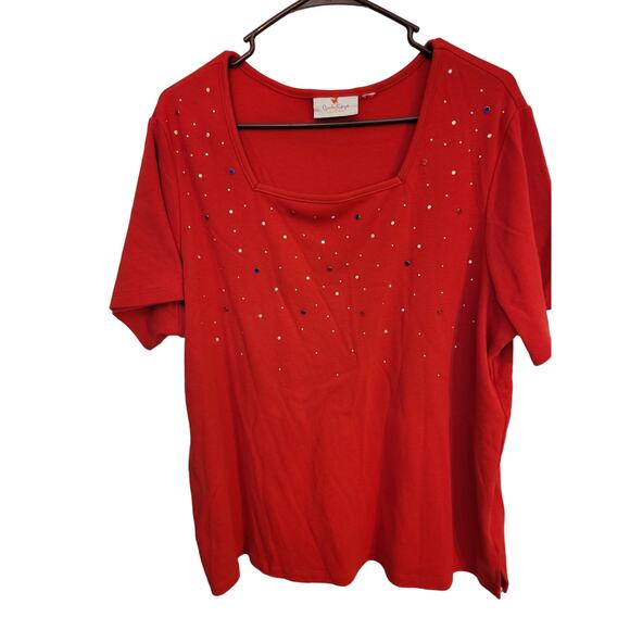 Quacker Factory Red sequen Top 1X - Picture 1 of 7